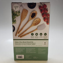 Load image into Gallery viewer, Core 4pc Italian Olive Wood Utensil Set