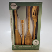 Load image into Gallery viewer, Core 4pc Italian Olive Wood Utensil Set
