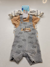 Load image into Gallery viewer, Pekkle 3pc Overall, Bodysuit & Shirt Set