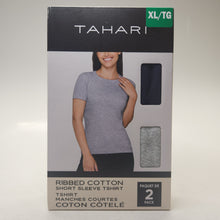 Load image into Gallery viewer, Tahari Women's Ribbed Cotton T-Shirt 2pk