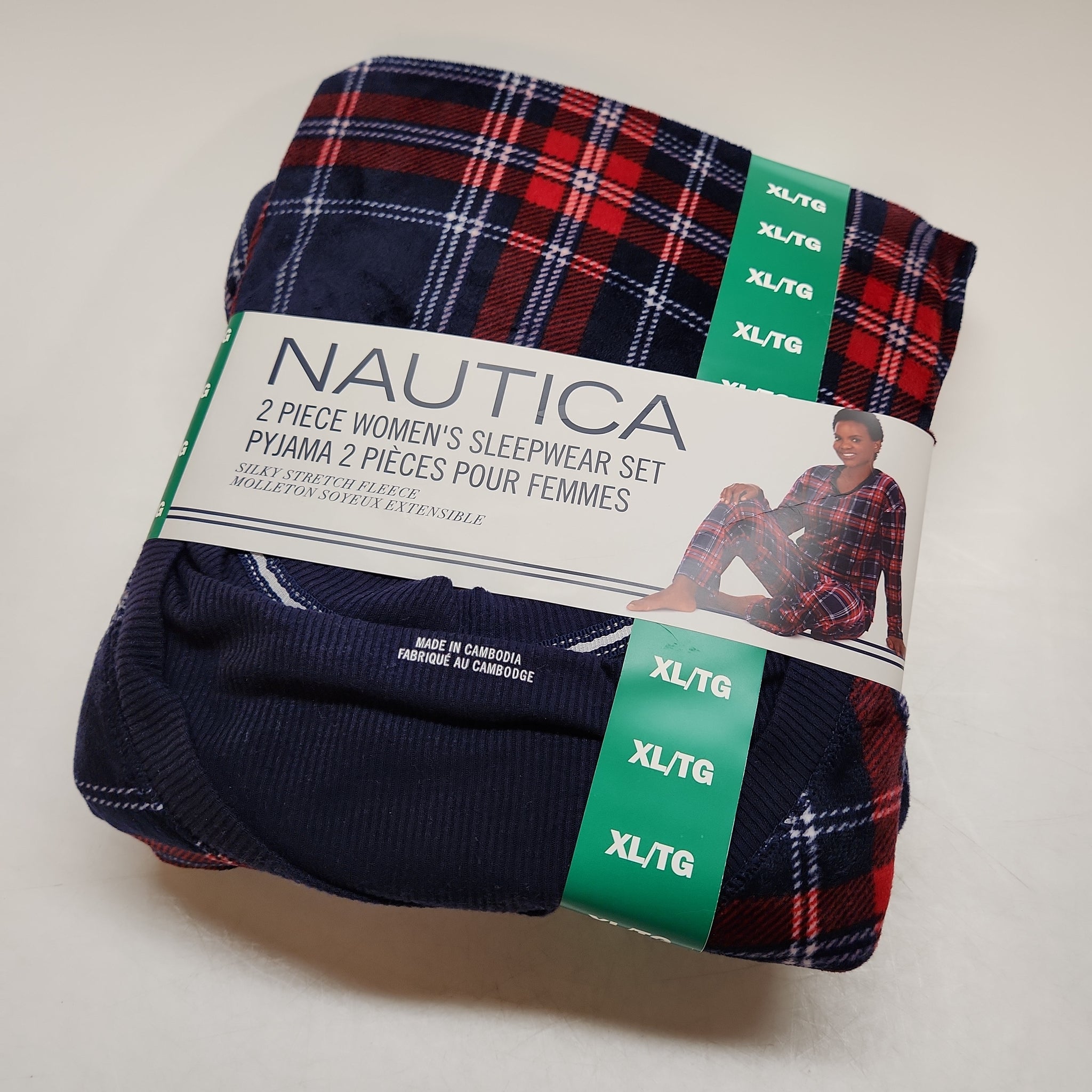 Nautica Women's Silky Stretch Fleece 2-Piece Pajama Set