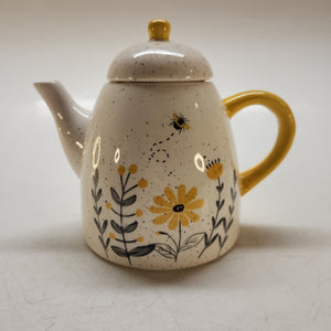Ceramic Bee & Floral Teapot