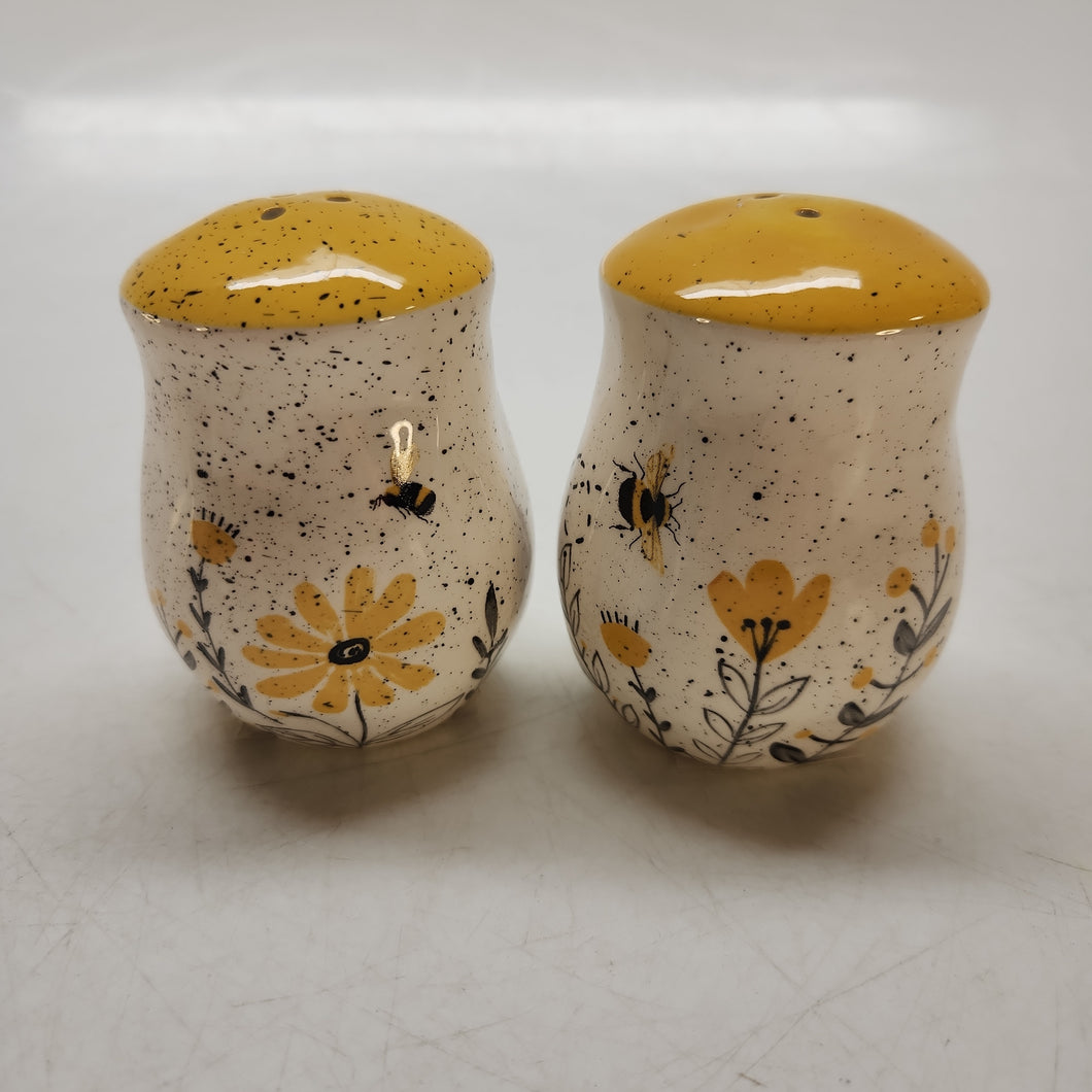 Bee & Floral Ceramic Salt & Pepper Shaker