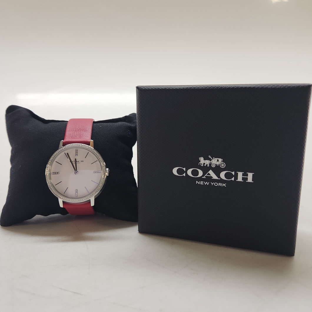 Coach Women's Red Leather Watch
