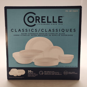 Corelle Winter White 20pc Dinnerware Set