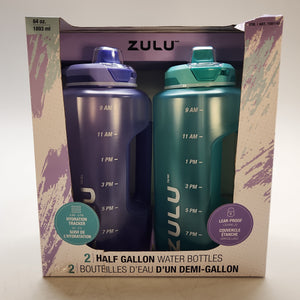 ZULU Half Gallon Water Bottle 2pk