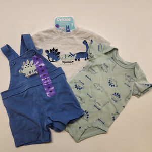 Pekkle 3pc Overall, Bodysuit & Shirt Set