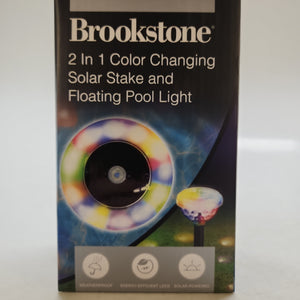 Brookstone 2 In 1 Colour Changing Solar Stake & Floating Pool Light