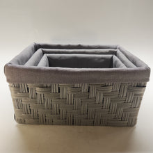 Load image into Gallery viewer, 3pc Faux Wicker Basket Set
