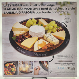 BirdRock Lazy Susan w/ Chalkboard Edge