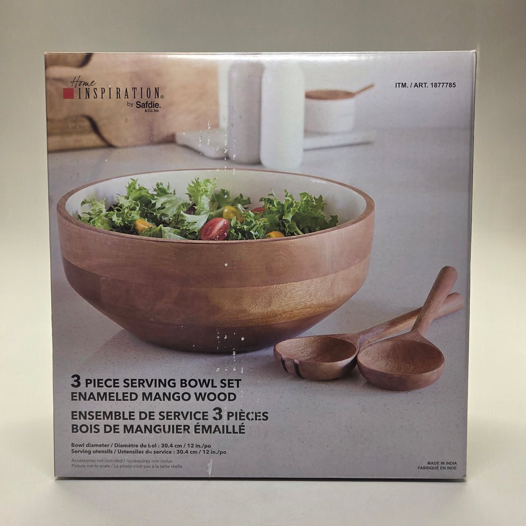 Home Inspiration 3pc Wood Serving Bowl Set