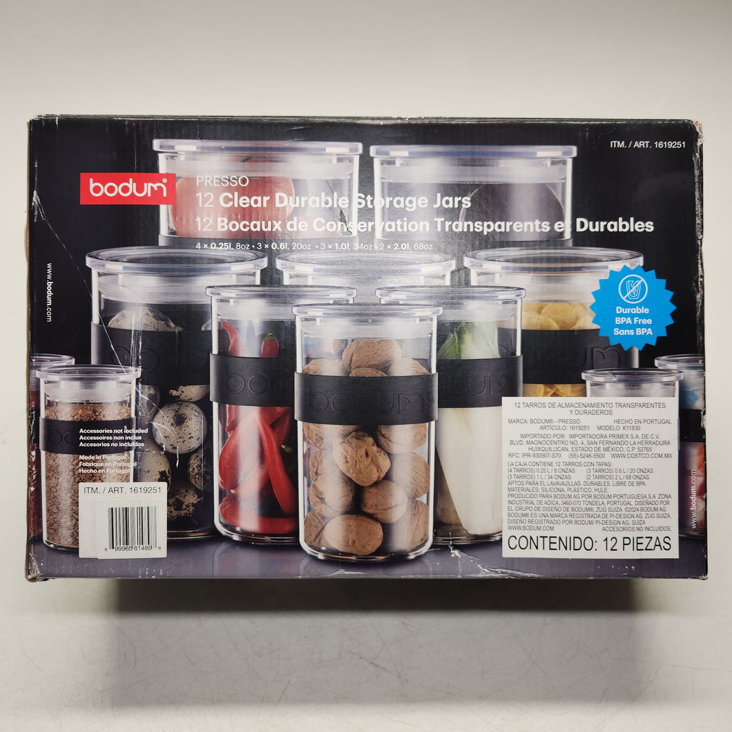Bodum 12 Clear Durable Storage Jars