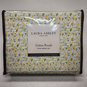 Lauren Ashley Cotton Percale 3pc Sheet Set *Twin*