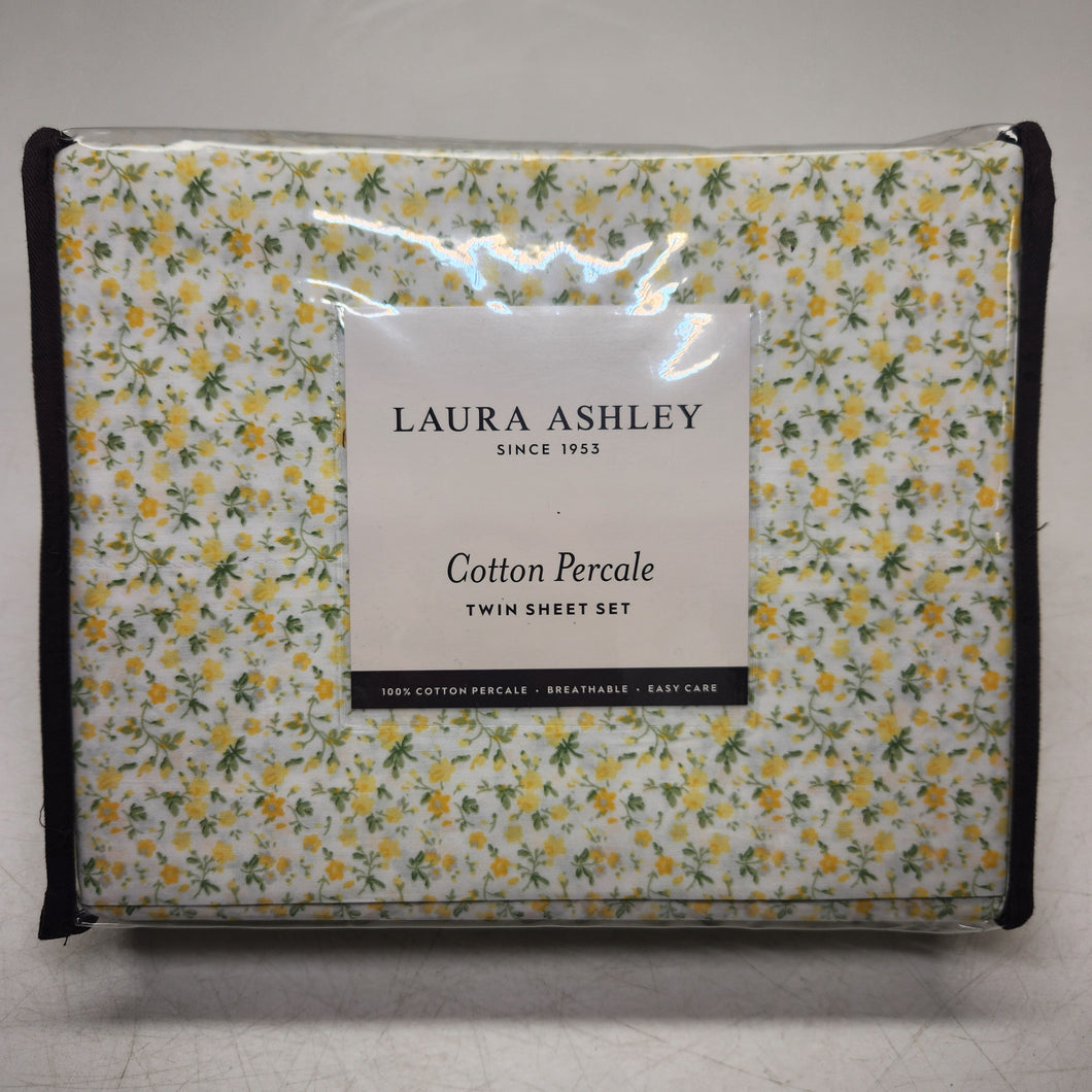 Lauren Ashley Cotton Percale 3pc Sheet Set *Twin*