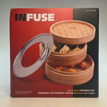 Load image into Gallery viewer, InFuse 4pc Bamboo Steamer Set
