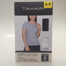 Load image into Gallery viewer, Tahari Women's Ribbed Cotton T-Shirt 2pk
